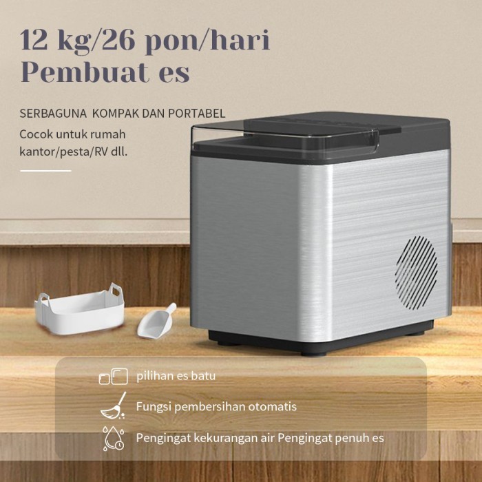 Ice Maker Mesin Es Batu Mesin Es Kristal Mesin Pembuat Es Batu 12kg/D