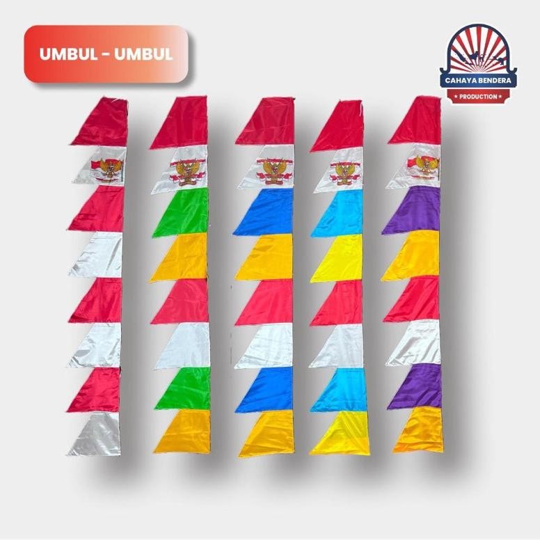 Original Umbul Umbul / Bendera Umbul Umbul Merah Putih Dan Warna Warni 2,7 Meter