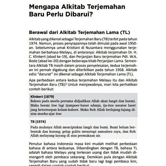 

Alkitab Kristen Sedang Terjemahan Baru 2 Sampul TB2 054 LAI GM