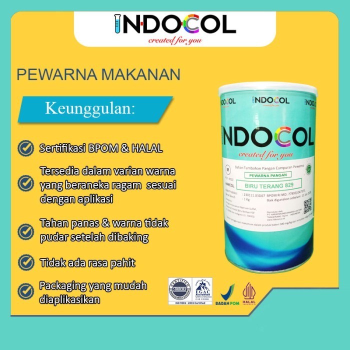 

Terlaris Pewarna Makanan INDOCOL BIRU TERANG 829 (BRILLIANT BLUE LIGHT) SALE