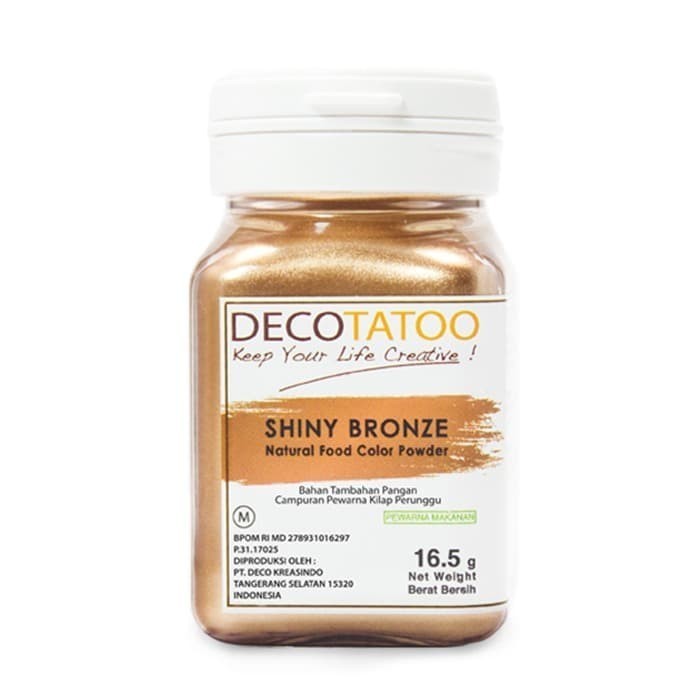 

Terlaris Decotatoo Shiny Bronze Powder 16.5 gr ( Pewarna makanan ) SALE