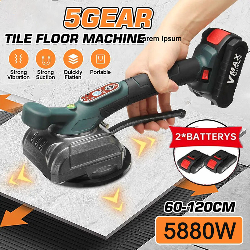 Tinggi Vibrator Hisap Ubin Perataan Mesin Pasang Keramik Otomatis Cordless Lantai Getar Keramik