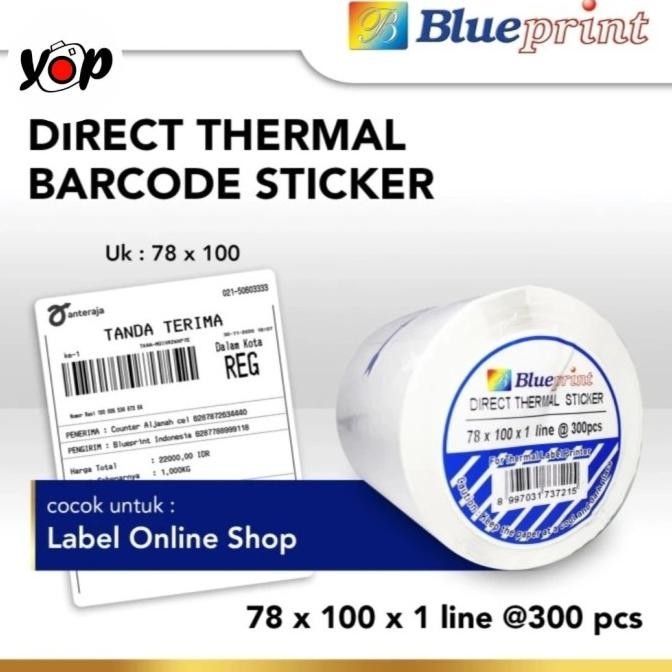 

Kertas Thermal Blueprint Stiker Label Online Shop 78 x 100 300 Lembar