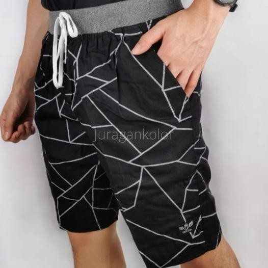 Celana Dek Pria Dewasa Motif Abstrak Chino Cowok Short Pants Rib