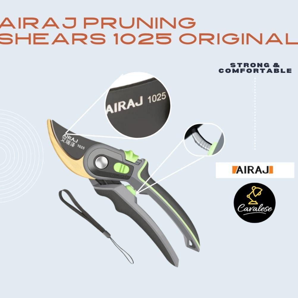 AIRAJ Gardening Pruning Shears Gunting Dahan Ranting Taman Berkebun - AIRAJ 1025 Gold