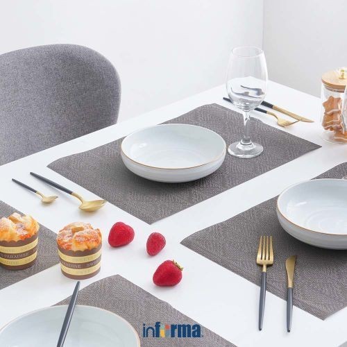 Appetite Set 4 Pcs Karo Tatakan Piring Woven - Cokelat