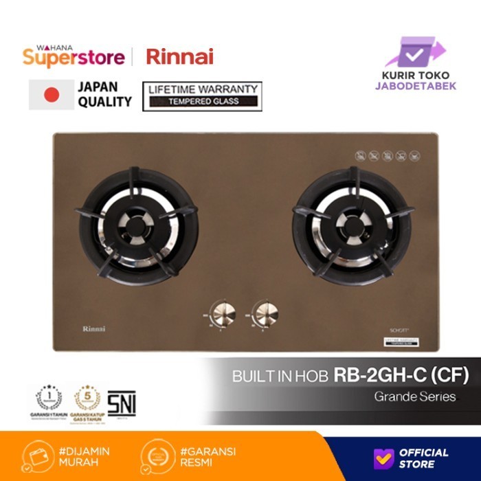 RINNAI KOMPOR TANAM 2 TUNGKU GRANDE - RB2GH CF RB-2GH CF