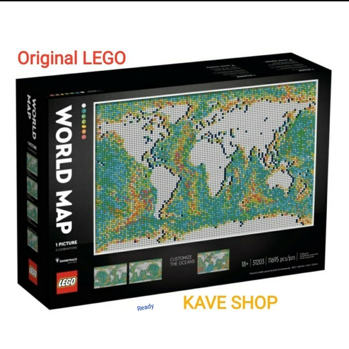 Ars Lego 31203 : Art / Mosaik : World Map - Peta Dunia Ready Stok Original