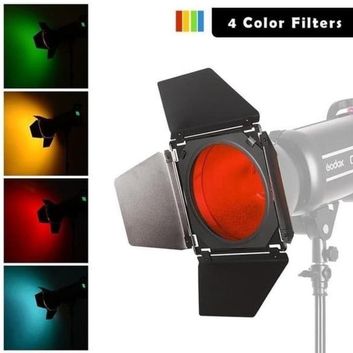 Godox BD-04 Barndoor Honeycomb Grid 4 color Filter for SL60W SK400II