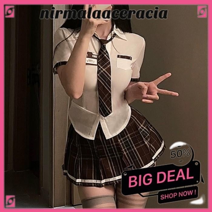 SERAGAM SEKOLAH KOSTUM WANITA SEXY JK COSPLAY STUDENT KOREA NIRMALA ACERACIA TERDEPAN 