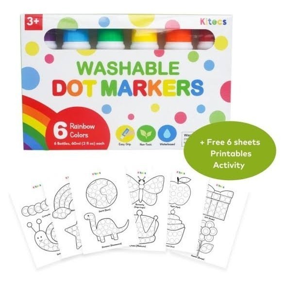 

kitecs washable dot marker 6 warna colour free printable worksheet