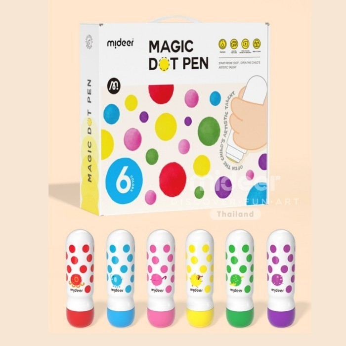 

Mideer Magic Dot Marker Mainan Edukasi Anak Spidol Bulat 6 Warna