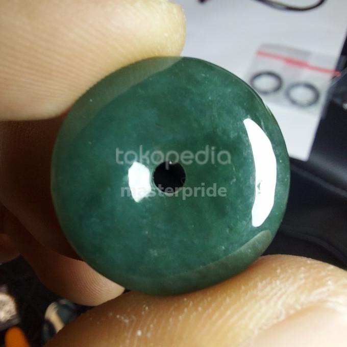 Liontin Koin Batu Giok Hijau Asli Burma Natural Jadeite Jade Type A Langsung Proses