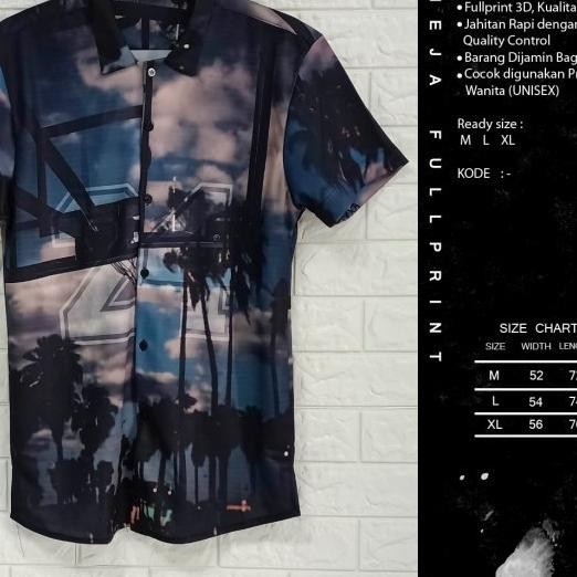 Kemeja Printing 3D Sublim Pria/Wanita Bla Sunset