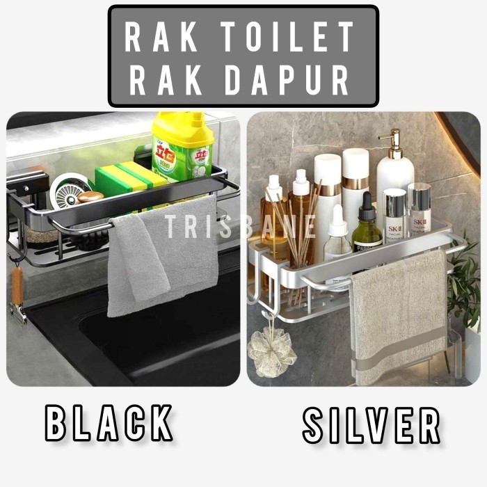 Rak Kamar Mandi Dapur Cuci Piring Anti Genang Tempel Baut