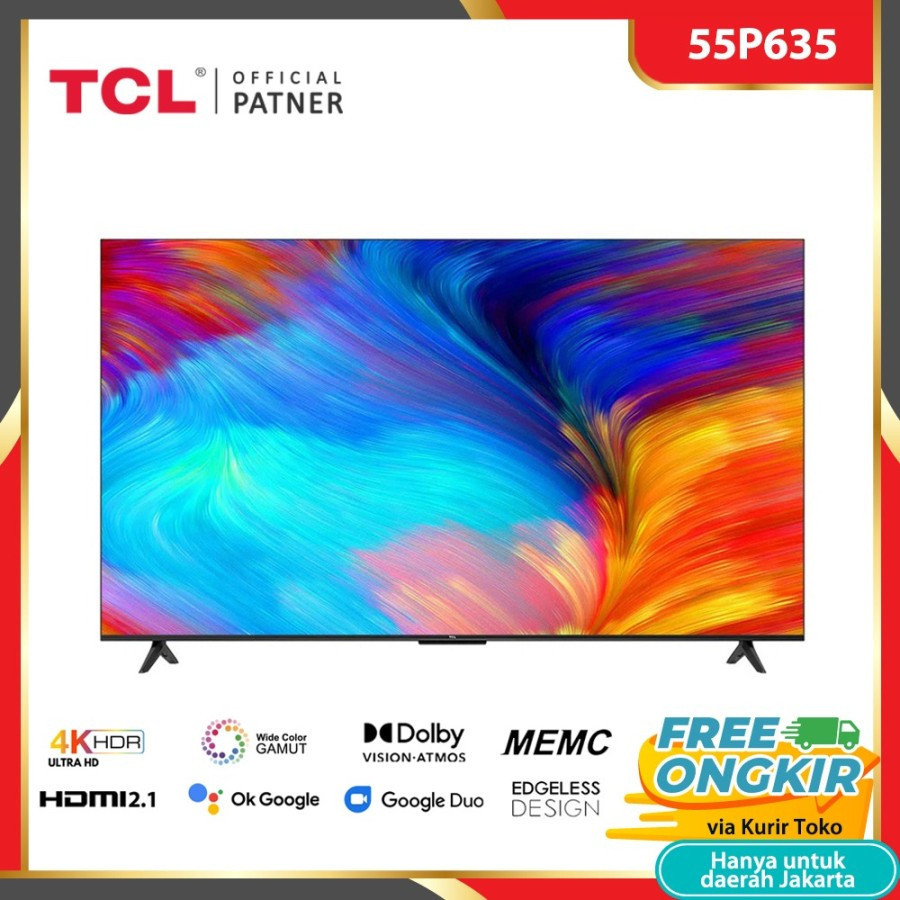 TCL 55P635 55 Inch UHD 4k Smart Android Google TV 55" Bezelless