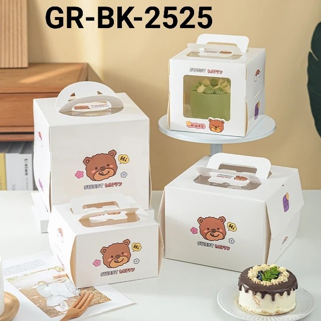 GR-BK-2525 Cake box packaging korean kotak dus tart kue birthday 25cm (Packaging)