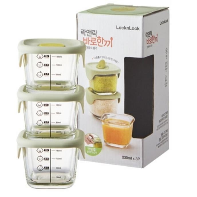 Lock and Lock Wadah MPASI Oven Glass Kaca Tebal 230ml / Food Container AS76