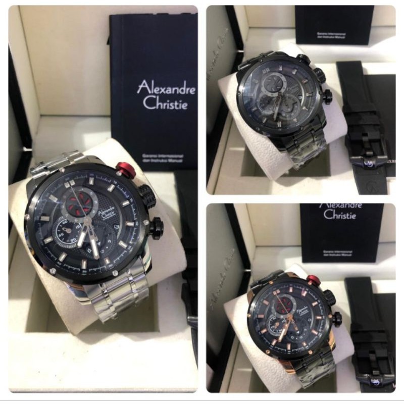 JAM TANGAN PRIA ALEXANDRE CHRISTIE 6239/ AC 6239 /AC 6239 PAKET TALI KULIT ORIGINAL