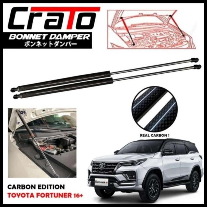 HOT DEAL CRATO SHOCK KAP MESIN ENGINE HOOD DAMPER CARBON TOYOTA FORTUNER VRZ !!!