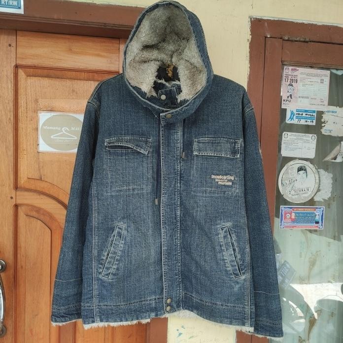 JUAL SNOWBOARD DENIM SHERPA JACKET SIZE L