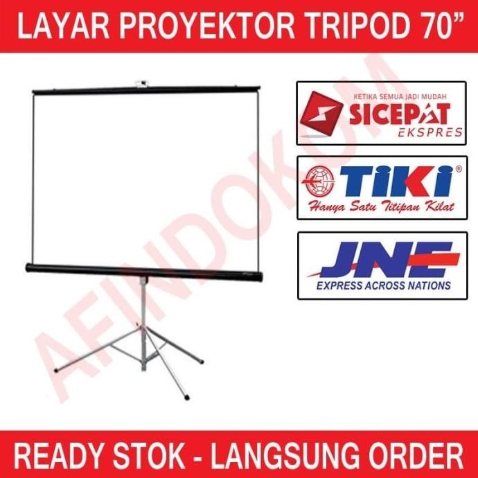 Tripod Screen Projector / Layar Proyektor 70 Inch