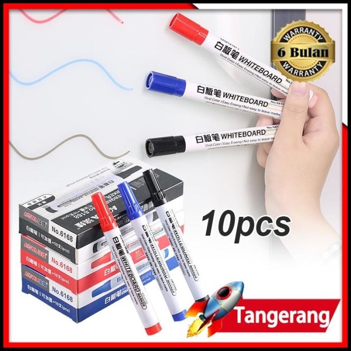 

TERMURAH 10PCS/BOX / SPIDOL PAPAN TULIS SPIDOL WHITEBOARD MARKER REFILLABLE !!