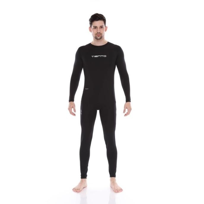 Tiento Wetsuit Basic Black Swimwear Baju Celana Pakaian Renang Diving