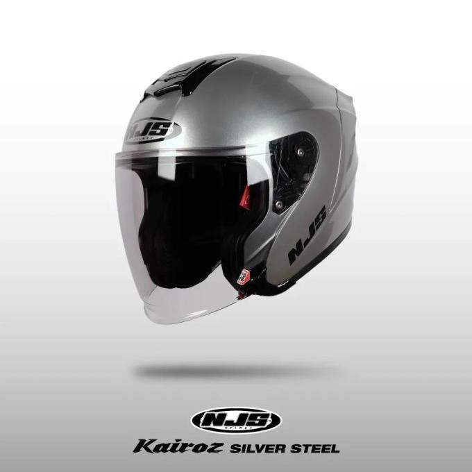 NJS KAIROZ SILVER STEEL - Helm Half Face