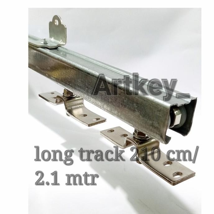 Rel Pintu Sliding/Geser Galvanis/Besi Tebal Panjang 2.1 Meter/210 Cm