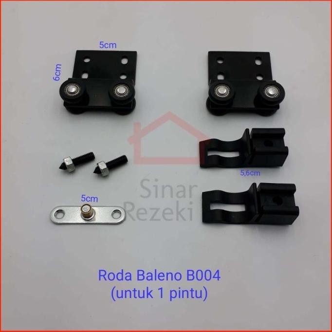 Roda Baleno Rel Sliding B004 / Pintu Lemari Gantung Geser