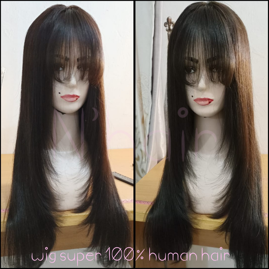 Wig Super Rambut Asli / 100% Human Hair 100% RAMBUT ASLI / Wik Rambut Wanita
