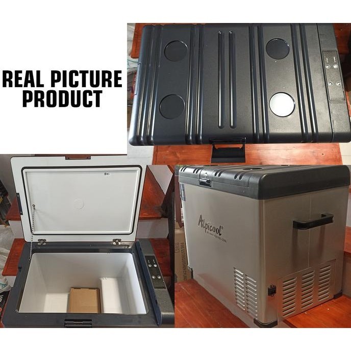 Kulkas Portable Alpicool C50 50L Freezer Mobil Campervan Motorhome Hitam dan Perak
