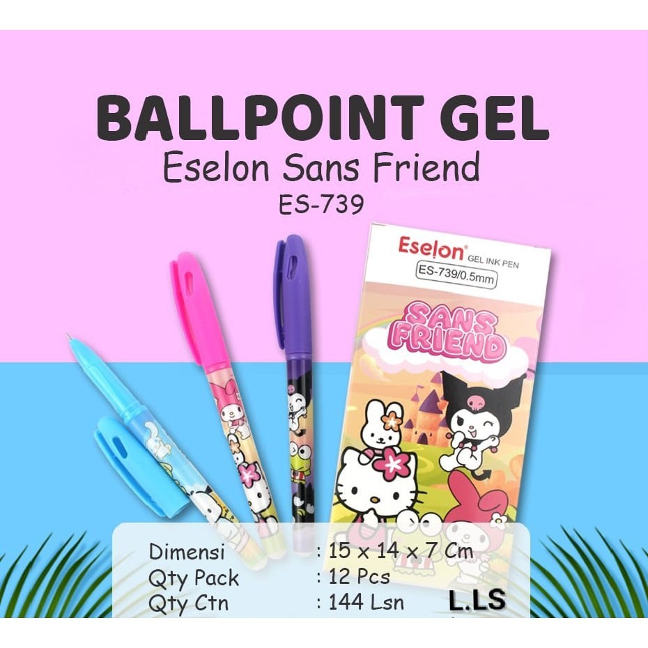 

Pulpen Gel SANRIO Isi 12 Pcs