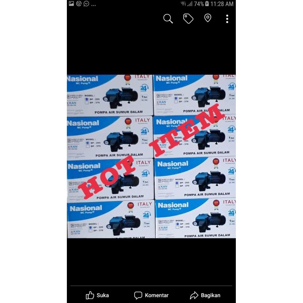Mesin Pompa Air Nasional Mcpump Jet Pump 255(Tanpa Tabung)