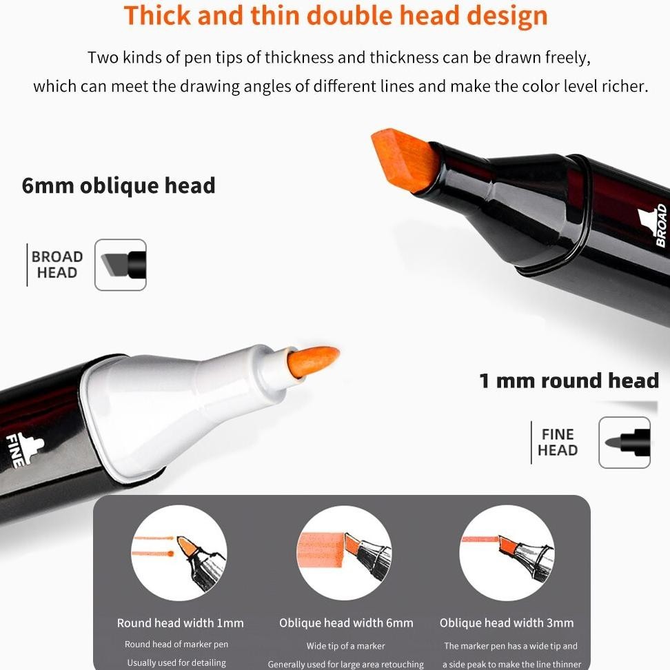 

gh-67 Toddi Spidol Dual Side Fine Art Brush Pen Art Marker Set 80 Color Berkualitas