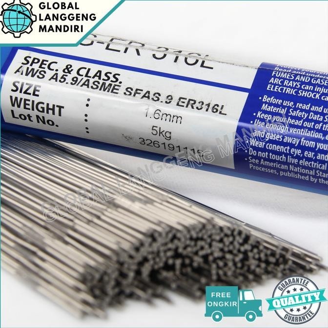 Kawat Las Argon Cproweld Tig Er316L 1.6Mm (1Kg) / Er 316L Filler Argon