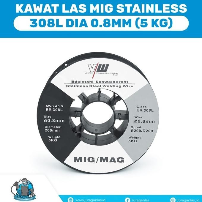 Kawat Las Mig Stainless Wire 308L Diameter 0.8Mm Berat 5 Kg