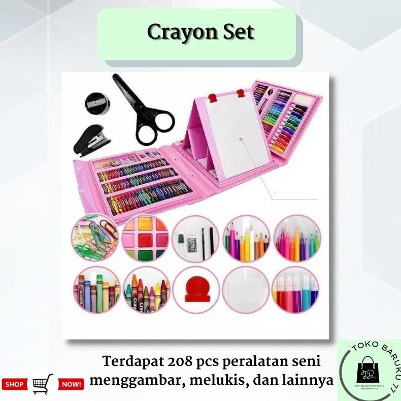 

It34 (Keya) Pensil Warna Crayon Set 208 Pcs Alat Menggambar Mewarnai Anak Promo