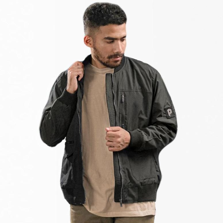 Jaket Pria Keren Pebble Sigma Utility Bomber Black Jacket