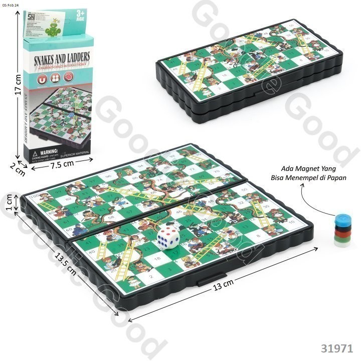 [Mainanku] [MINI] Permainan Ular Tangga / Ludo Magnet Snakes / Ludo