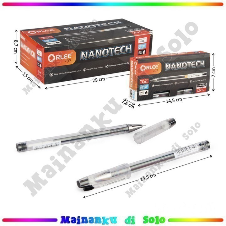 

[Mainanku] [GROSIR 12 Pcs] Bolpoin Hitam 0,28 mm + Orlee Nanotech Peralatan ATK