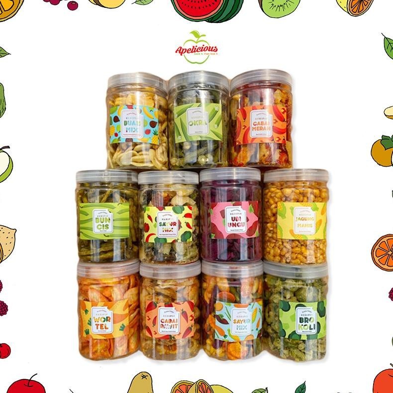 

rt-342 APELICIOUS KERIPIK SAYUR MIX / BUAH MIX TOPLES (Wortel, Okra, Buncis, Brokoli) Sale