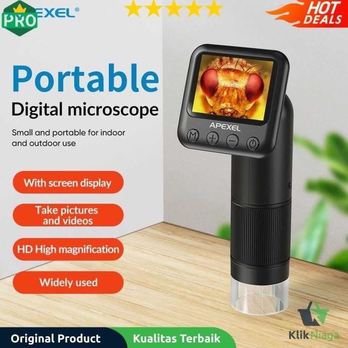 APEXEL MIKROSKOP PORTABLE DIGITAL IPS HD SCREEN RECHARGEABLE 700MAH - 2807T