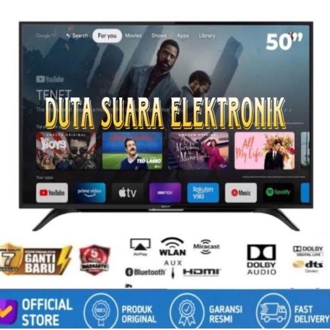 Led Tv Sharp Aquos 50 Inch 2T-C50Bg1I Android Smart Tv Full Hd