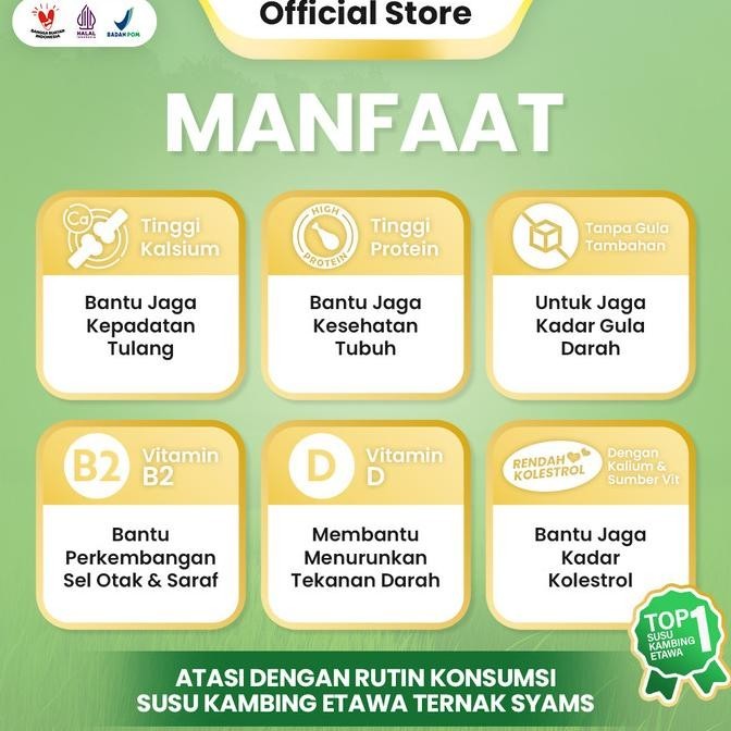 

Susu Kambing Etawa Bubuk Syams 1000 gram Pure Murni Alami Organik Asli BS