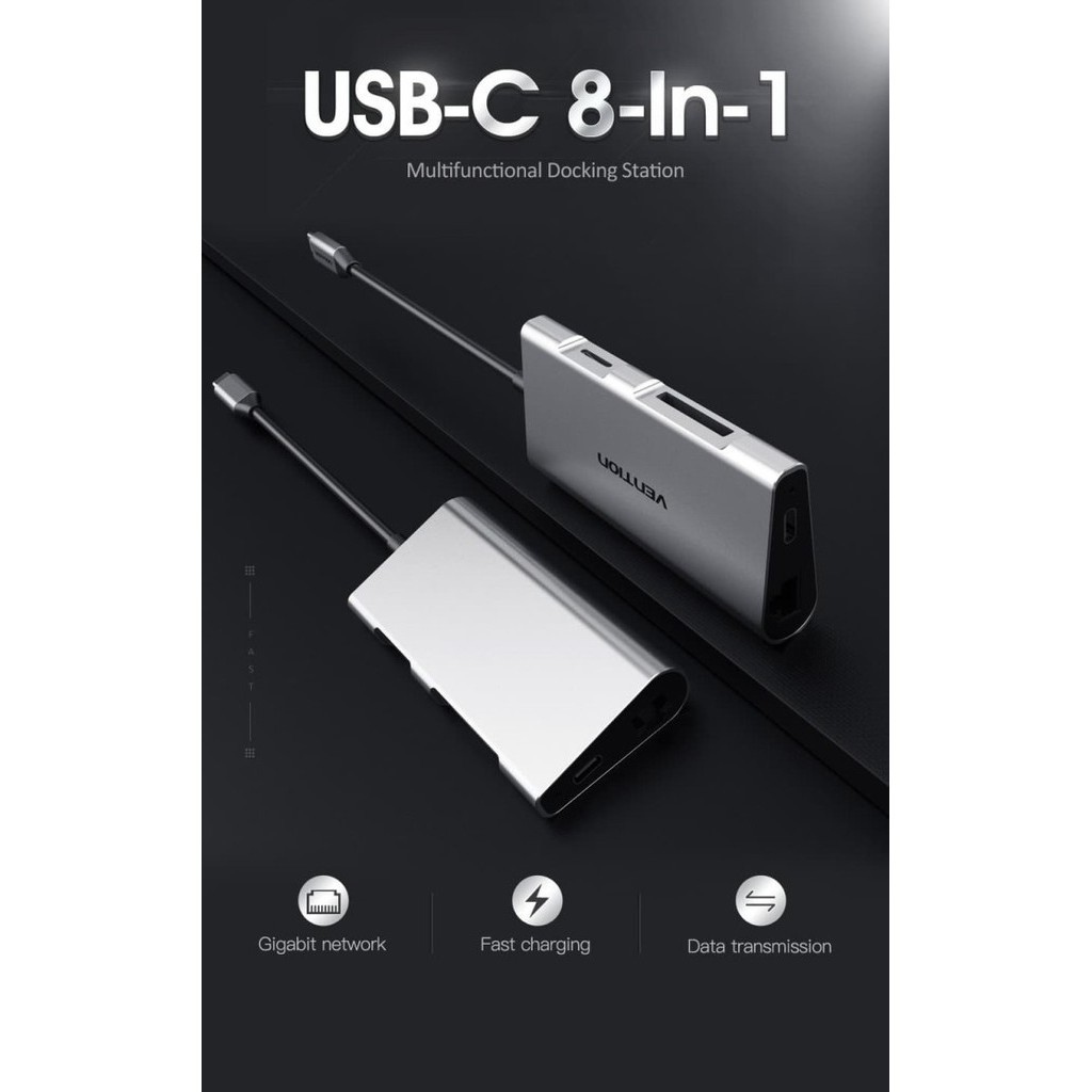 Vention Multi-Function Type-C Docking Station Metal Type