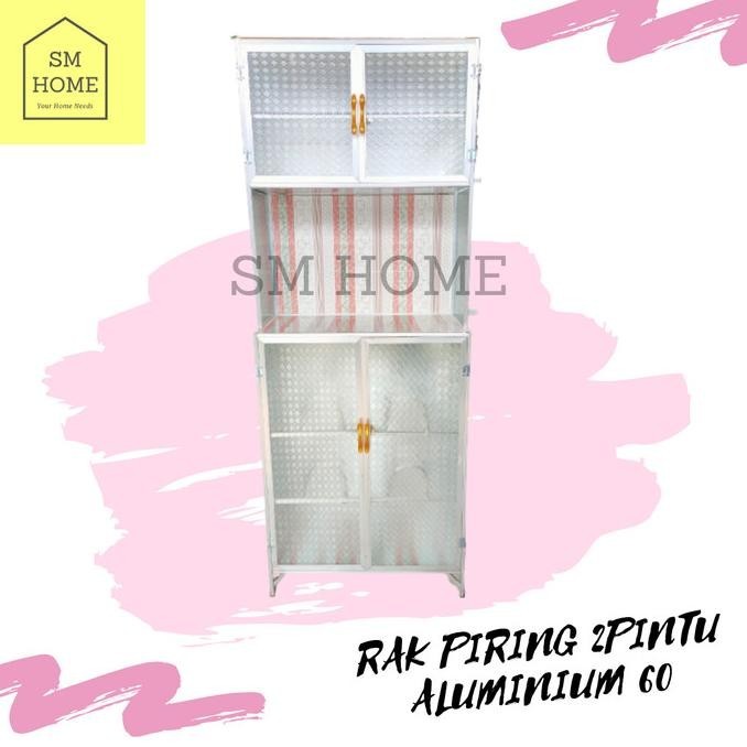 Rak Piring Lemari Dapur Alumunium 2 Pintu