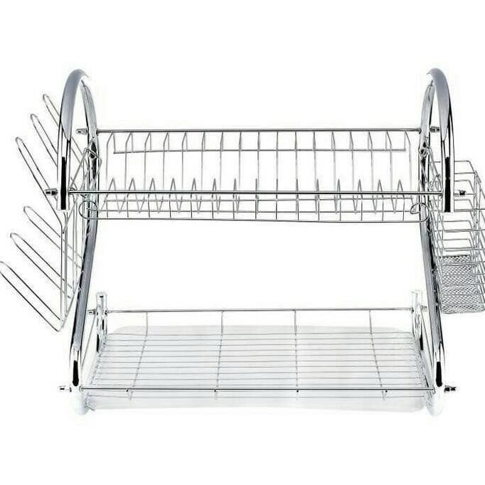 Rak / Tempat Piring Gelas Stainless Susun 2