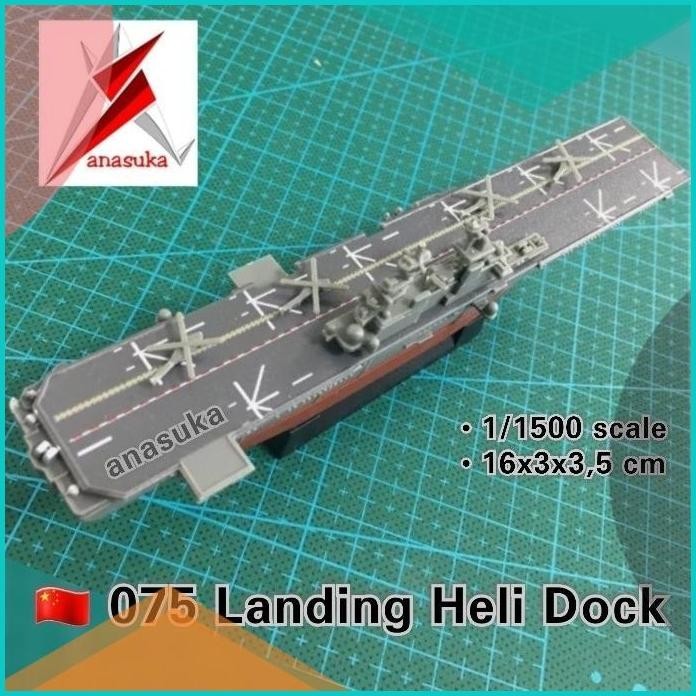 Miniatur Kapal Induk 075 Landing Heli Dock LHD PLA Navy Model Kit Main